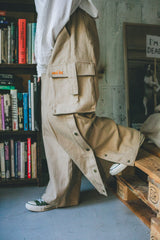 vintage like side button cargo pants