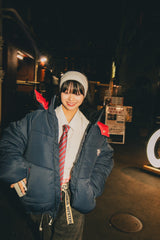 9090 × umbro Removable Hood Puffer Jacket