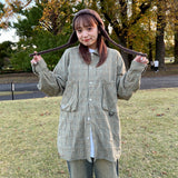 over big pocket check shirt