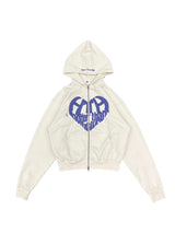 心臟徽標拉鍊連帽衫