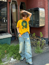 WUDGE BOY OVER DYE DAMAGE DENIM