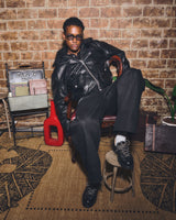 Western faux leather work jacket