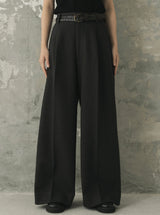 1tuck Wide Baggy Tweed Slacks