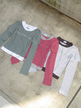 Layered border long tee