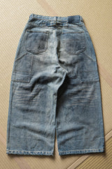 Vintage processed super wide baggy denim