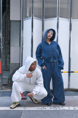 H heart logo rhinestone zip hoodie