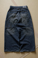 Vintage processed super wide baggy denim