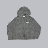 Tribal logo check hooded shirt