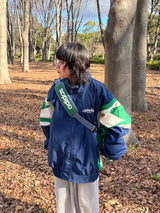 bi-color nylon blouson