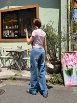 STITCH LOGO STRAIGHT DENIM PANTS