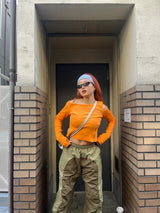 rib shoulder long tee