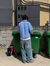 Striped open collar shirt