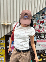 라인스톤 크롭 티