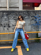 STITCH LOGO STRAIGHT DENIM PANTS