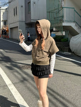 short sleeve zip hoodie