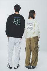 writing flower logo sweat