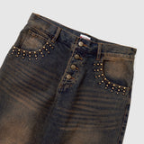 Grunge studs wide denim