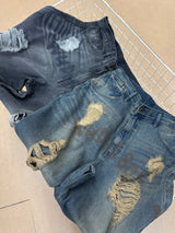 damage print denim
