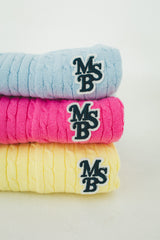 MSB 패치 로고 케이블 니트 탑