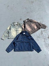 Switched denim zip blouson