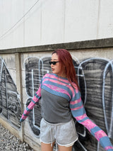 layered border sheer knit