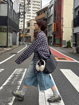 チェック柄のテーラードジャケット