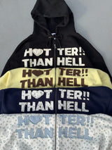 block logo zip hoodie