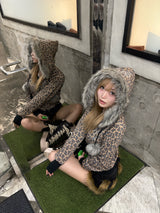 Y2k 毛绒拉链连帽衫