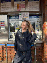 消防士のストライプバギーデニム