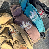 國王徽標復古連帽工作夾克