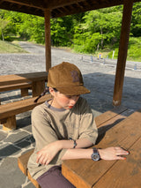 B logo patch corduroy cap