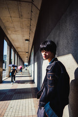 내면의 평화 지퍼 데님 재킷