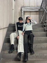 Curve Stitch Denim Pants