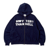 block logo zip hoodie