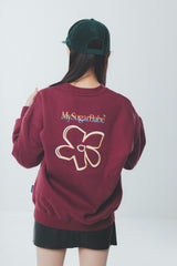 writing flower logo sweat