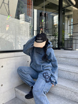 像心臟徽標汗水褲一樣復古