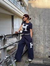 H HEART RHINESTONE SWEAT PANTS