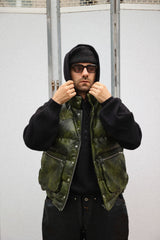 western faux leather down vest