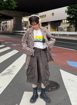 チェック柄のテーラードジャケット