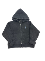 이중 지퍼 니트 까마귀