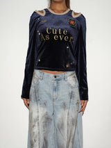 VARSITY VELOUR TOP