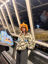 徽標蓬鬆的針織