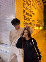 Butterfly logo rhinestone rich sweat pants