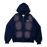 over dye universal logo zip hoodie