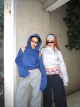 2way shoulder zip hoodie