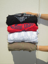 heart logo damage zip hoodie