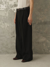 1tuck Wide Baggy Tweed Slacks
