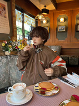 bi-color nylon blouson