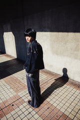 내면의 평화 지퍼 데님 재킷