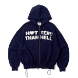 block logo zip hoodie